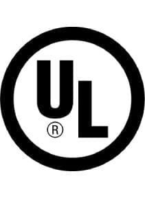 UL certification mark in black circle